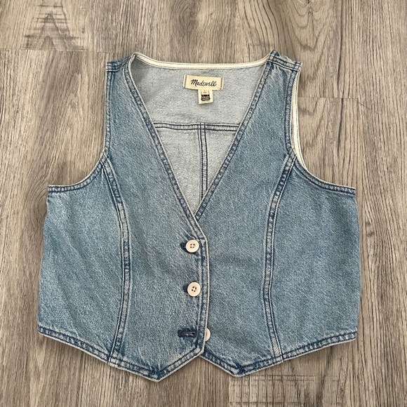 Madewell Blue Denim Vest Top - Picture 1 of 8
